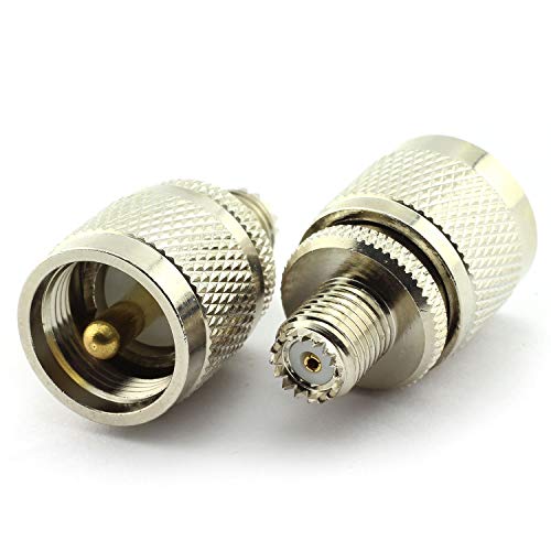 2 x UHF/Mini UHF Adapter UHF-Stecker auf Mini-Stecker UHF-Buchse für gerade Koaxialantenne von Nobrand