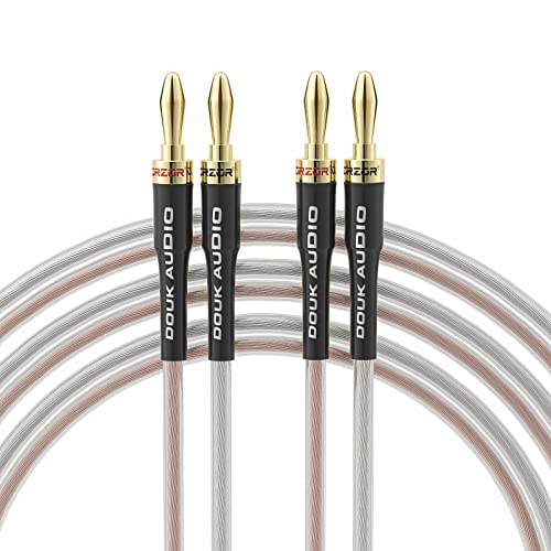 Douk Audio 14AWG OFC Speaker Wire Cable Wire with Gold-Plated Banana Tip Plugs (2 m & 6.6 ft) von Nobsound