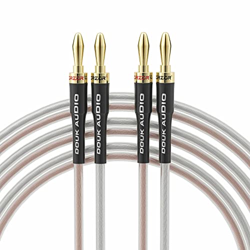 Douk Audio 14AWG OFC Speaker Wire Cable Wire with Gold-Plated Banana Tip Plugs (2 m & 6.6 ft) von Nobsound