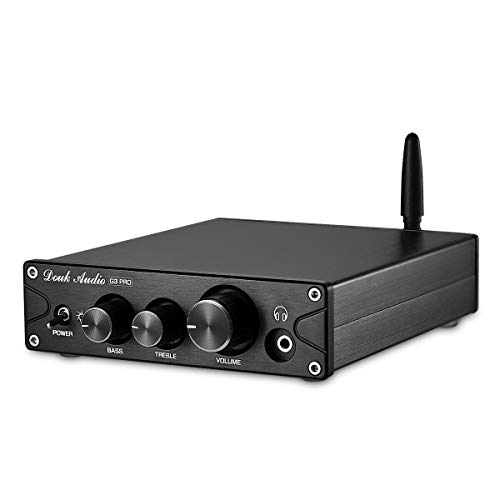 Douk Audio G3 PRO Bluetooth 5.0 Endstufe und Kopfhörer-Verstärker, Unterstützung APTX, mit DAC-Chip, 100W x 2, Funktioniert für 2.0-Kanal-Passivlautsprecher (Black) von Nobsound