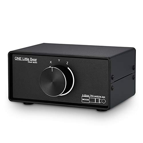 Douk Audio Mini 3-Wege-Mono-Stereo, 6,35 mm, TRS-Audio-Umschaltbox, Kopfhörer-Splitter von Nobsound
