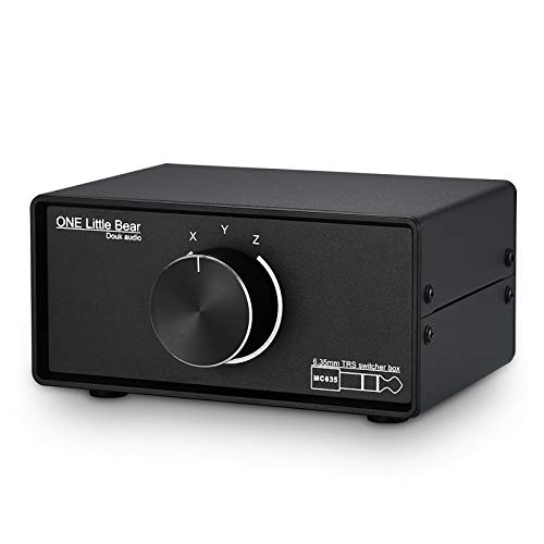 Douk Audio Mini 3-Wege Mono Stereo 6,35 mm TRS Audio Switcher Box Kopfhörer Splitter von Nobsound
