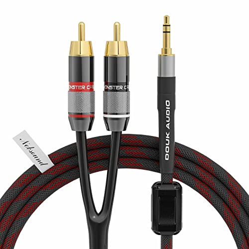 Douk Audio Stereo 3.5mm Male to 2-Male RCA Audio Adapter Cable Y Cord Splitter (2 m & 6.6 ft) von Nobsound