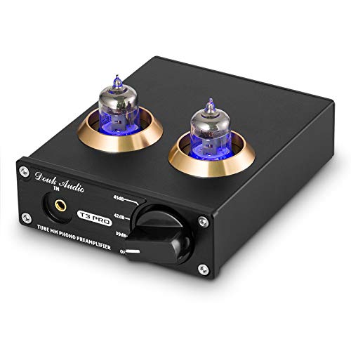 Douk Audio T3 PRO Röhren Phono Vorverstärker für Plattenspieler, MM Phonographen Vorverstärker, Mini Valve Stereo Preamplifier for Record Player von Nobsound