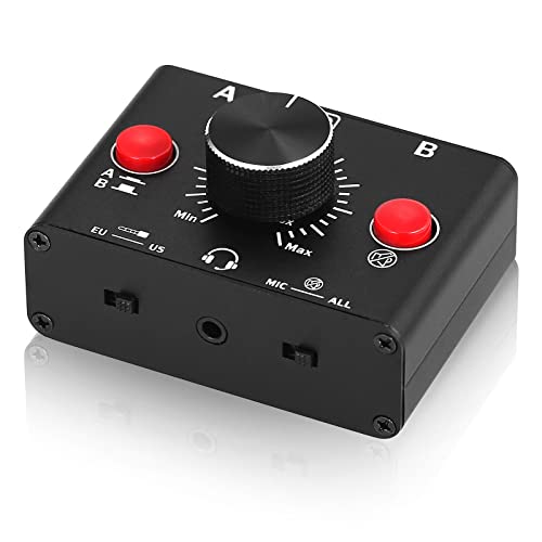 Mini 2-Wege Mikrofon Kopfhörer/Lautsprecher Audio-Umschalter Mini A/B Selector Box (MC1024-BOX) von Nobsound