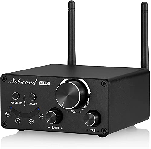 Nobsound A2 PRO HiFi Bluetooth 5.0 Verstärker Digital Amplifier Desktop Audioempfänger Bass Amp mit Doppelantenne, große Reichweite, 130 W × 2 APTX-HD von Nobsound