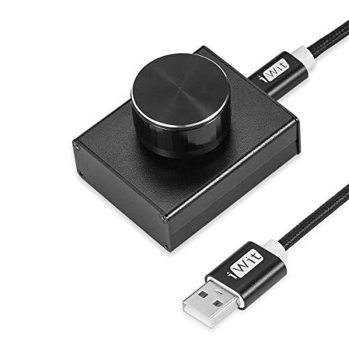 Nobsound H6 USB Volume Control Knob, VOL Controller, Lossless Adjuster, Audio Digital Remote Control, PC Computer Tablet Speaker, Win7/8/10/XP/Vista/Mac/Android(L60×W50 mm, Black) von Nobsound
