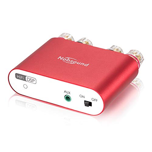 Nobsound NS-10G PRO Mini Verstärker, Hifi DSP 100W x 2 Digital Bluetooth 5.0, 2.0 Kanal Stereo Audio Amplifier für Heimlautsprecher Upgrade Version Mini Digitaler Verstärker (mit Netzteil, Rot) von Nobsound