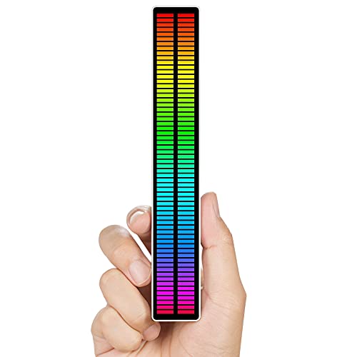 RGB Sprach Aktiviertes Pickup Rhythmus Licht Musikspektrum 128-Bit RGB Schallpegelmesser MIC+LINE LED Sound Level Meter Audio Visualizer Music Lightbar für Auto Spielzimmer von Nobsound