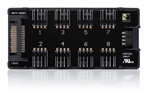 Noctua NA-FH1, 8-Kanal Lüfter-Hub für bis zu acht 12V- oder 5V-basierte 4-Pin PWM oder 3-Pin Lüfter (Schwarz) von Noctua