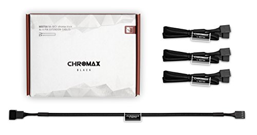 Noctua NA-SEC1 chromax.black, 3-Pin/4-Pin Verlängerungskabel (30cm, Schwarz) von Noctua
