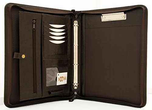 Noda Zippedo Portfolio aus Kunstleder für Geschäftskonferenzen, A4, Ringbuch mit Klemmbrett und Griff, Braun Noda Zippedo Portfolio aus Kunstleder für Geschäftskonferenzen, A4, Ringbuch mit Klemmbrett und Griff, Braun von Noda