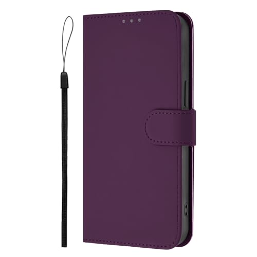 Nodigao Kompatibel für Xiaomi 14T Leder Hülle Magnetisch Kickstand mit Kartenfach Einfarbig Muster Motiv Design Hüllen Handyhülle Book Wallet Tasche Case - Violett von Nodigao