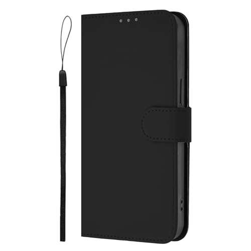 Nodigao Kompatibel für Xiaomi 14T Pro Leder Hülle Magnetisch Kickstand mit Kartenfach Einfarbig Muster Motiv Design Hüllen Handyhülle Book Wallet Tasche Case - Schwarz von Nodigao