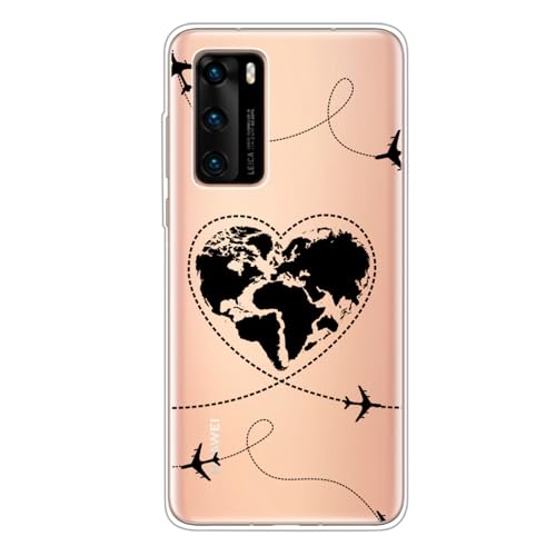 Nodigao Kompatibel für iPhone 11 Hülle Silikon Klar Transparent Durchsichtig Ultra Dünn Tier Muster Motiv Lustig Design Hüllen Handyhülle Tasche Case - Herz von Nodigao