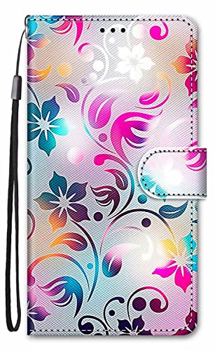 Nodigao für iPhone 16 Hülle Leder Magnetisch Kickstand mit Kartenfach Tier Muster Motiv Book Flip Hüllen Handyhülle Tasche Case - Blatt von Nodigao