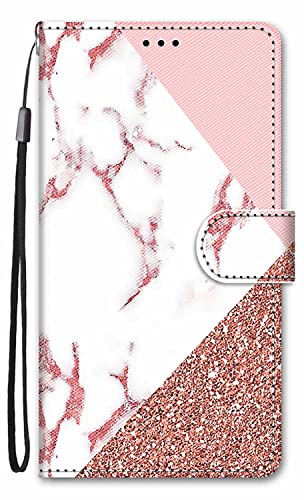 Nodigao für iPhone 16 Hülle Leder Magnetisch Kickstand mit Kartenfach Tier Muster Motiv Book Flip Hüllen Handyhülle Tasche Case - Marmor von Nodigao