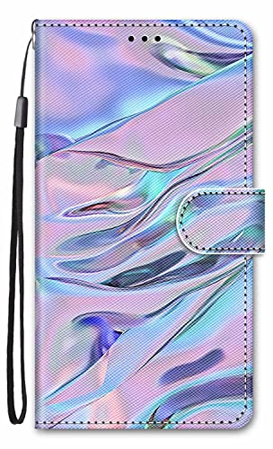 Nodigo-EU für Samsung Galaxy A15 4G 5G Hülle Leder Magnetisch Kickstand mit Kartenfach 360 Grad Tier Muster Motiv Lustig Design Book Flip Hüllen Handyhülle Tasche Case - Lila von Nodigo-EU