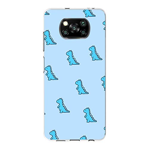 Nodigo Kompatibel mit Xiaomi Poco X3 Pro Hülle Schwarz Silikon Lustig Muster Ultra Dünn Slim Matt Hüllen Handyhülle Ultra Dünn Motiv Gummi Cover Durchsichtig Bumper TPU Case - Dinosaurier von Nodigo