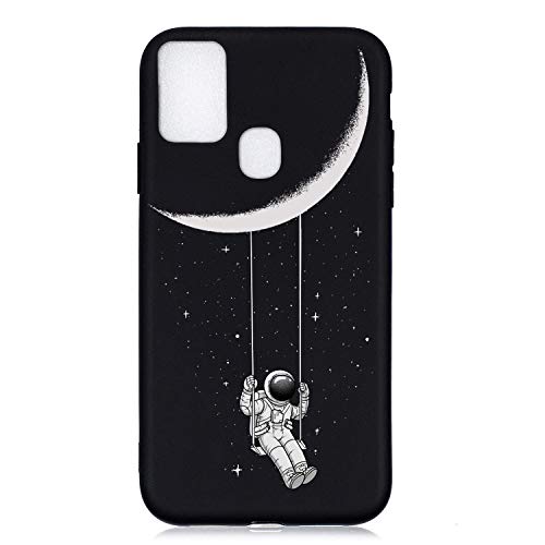 Nodigo Kompatibel mit iPhone SE 2022 2020/iPhone 7 8 SE 3 Hülle Silikon Schwarz Lustig Muster Ultra Dünn Matt Hüllen Handyhülle Ultra Dünn Kreativ Motiv Gummi Cover Bumper TPU Case - Astronaut Mond von Nodigo