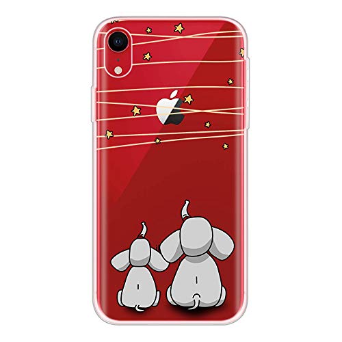 Nodigo Kompatibel mit iPhone XR Hülle Durchsichtig Silikon mit Lustig Muster Ultra Dünn Slim Matt Hüllen Handyhülle Ultra Dünn Slim Kreativ Klar Motiv Gummi Cover Bumper TPU Case - Elefant von Nodigo