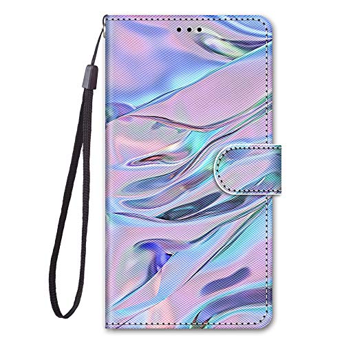 Nodigo für Huawei P Smart 2019/Honor 10 Lite Leder Hülle Magnetisch Kickstand mit Kartenfach 360 Grad Tier Muster Motiv Lustig Design Silikon Hüllen Handyhülle Wallet Tasche Case Mädchen Damen - Lila von Nodigo