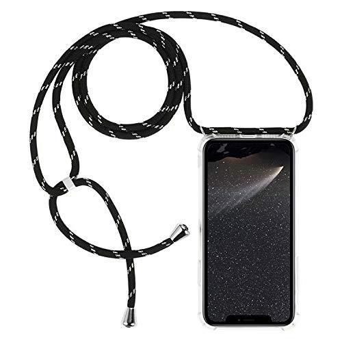 Nodigo für Samsung Galaxy S20 Ultra Hülle mit Band Necklace Einstellbar Silikon Durchsichtig Klar Hüllen Handyhülle Kreativ Design Gummi Cover Stossfest Bumper TPU Case - Schwarz A von Nodigo