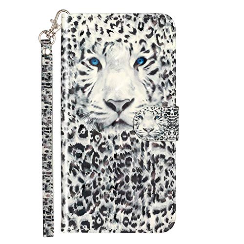 Nodigo für iPhone SE 2020/iPhone 8/iPhone 7 Leder Hülle Magnetisch Kickstand mit Kartenfach 360 Grad Tier Muster Motiv Lustig Design Hüllen Handyhülle Wallet Tasche Case Mädchen Damen - Leopard von Nodigo