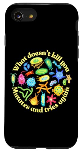Bakterien mutiert und versucht es erneut, lustige Wissenschaft Mikrobiologie Hülle für iPhone SE (2020) / 7 / 8 von Noether Sym