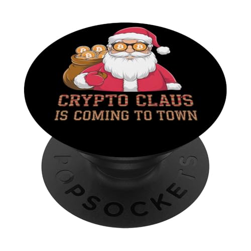 Crypto Claus kommt in die Stadt, Krypto Weihnachten PopSockets Klebender PopGrip Crypto Claus kommt in die Stadt, Krypto Weihnachten PopSockets Klebender PopGrip von Noether Sym