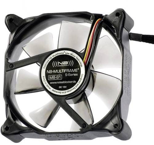 NoiseBlocker Multiframe M8-S1 PC-Gehäuse-Lüfter Schwarz, Grau (transparent) (B x H x T) 80 x 80 x von NoiseBlocker
