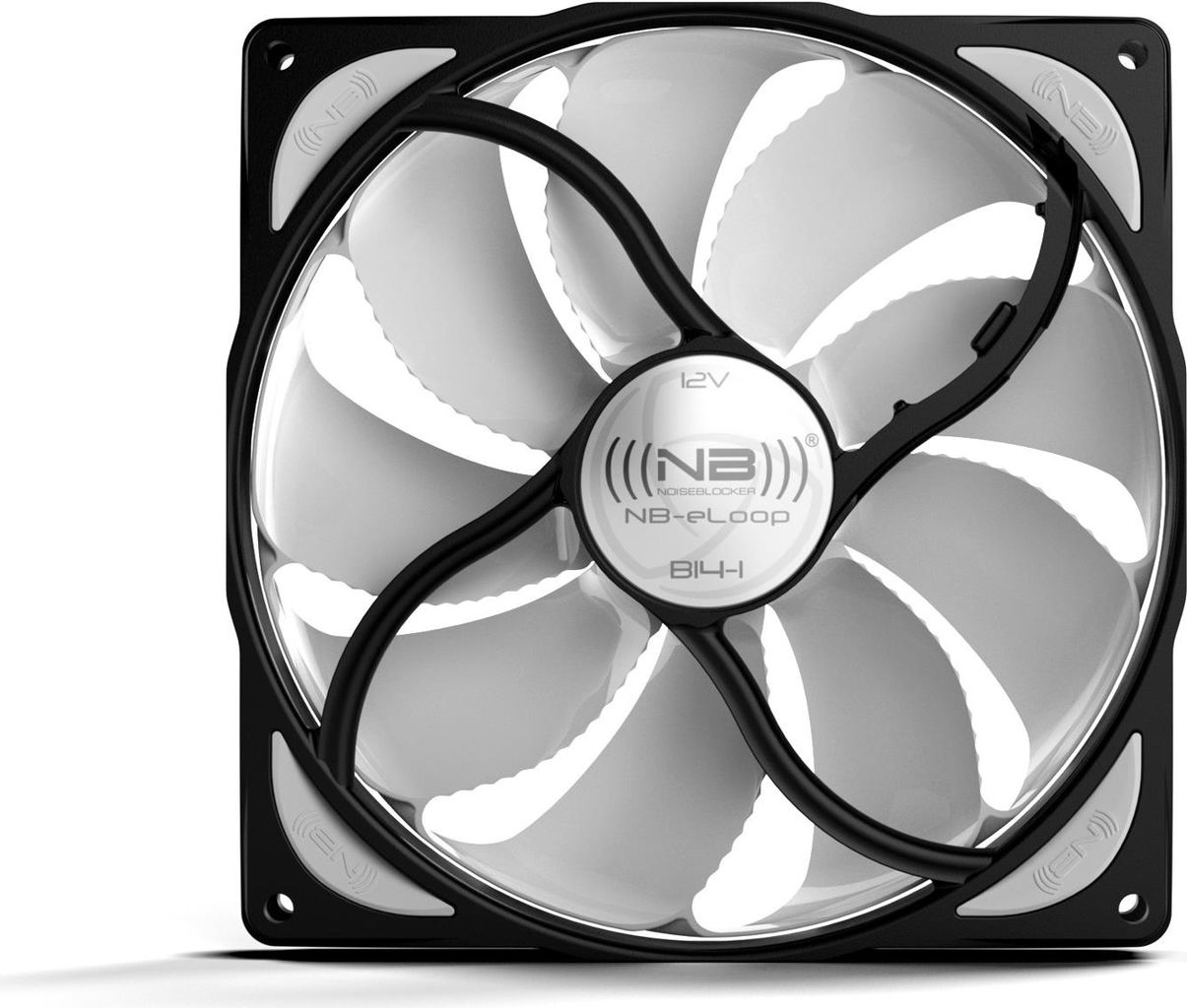 NoiseBlocker NB-eLoop B14-3 - Gehäuselüfter - 140 mm - Schwarz, weiß (ITR-B14-3) von NoiseBlocker
