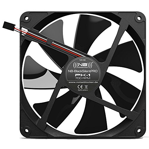 Noiseblocker Gehäuselüfter 140mm BlackSilent Pro PC Fan PK1 - Computer Lüfter 12v mit Silent Wings und Silikonrahmen - Die Maximale Lautstärke Beträgt nur 9dB (A) von Noiseblocker