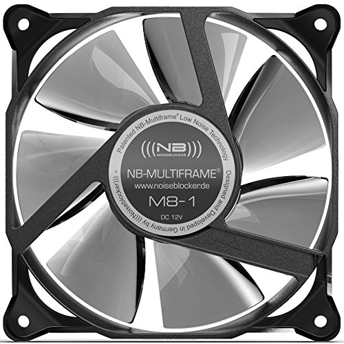 Noiseblocker Gehäuselüfter Multiframe S-Series M8-S1 - Pc Lüfter mit Extrem Leiser Silent Wings 80mm - Gehäuse Kühler Lüfter PC mit Revolutionärem Haltesystem (80mm, M8 - S1) von Noiseblocker