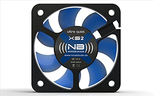Noiseblocker Mini PC Gehäuselüfter Black Silent PC Fan XS2 - Mini Lüfter 50x50x10 12v - PC Lüfter 50mm - Case Fan nur 21,1 dB(A) bei 4000 U/min von Noiseblocker