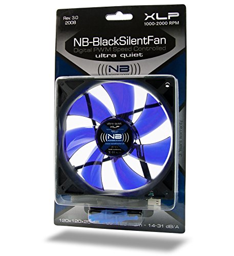 Noiseblocker PC Gehäuselüfter 120mm BlackSilent Fan XL-P - PC Lüfter 120mm PWM mit Silent Wings Automatisch gesteuert - Die Lautstärke ist von 14-31 dB (A) und Airflow bis 128 m³/h von Noiseblocker