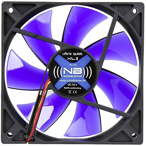 Noiseblocker PC Gehäuselüfter 120mm BlackSilent Fan XL2 - PC Lüfter 120mm mit Silent Wings - Die Maximale Lautstärke Beträgt nur 21 dB (A) und Airflow von 98 m³/h von Noiseblocker