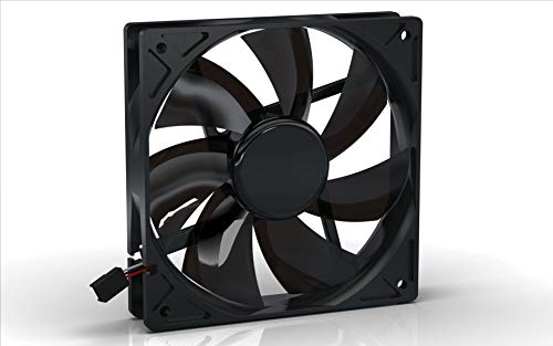 Noiseblocker PC Gehäuselüfter 120mm BlackSilent Pro PC Fan PL1 - Computer Lüfter 120mm mit Silent Wings und Silikonrahmen - Die Maximale Lautstärke Beträgt nur 11dB (A) von Noiseblocker