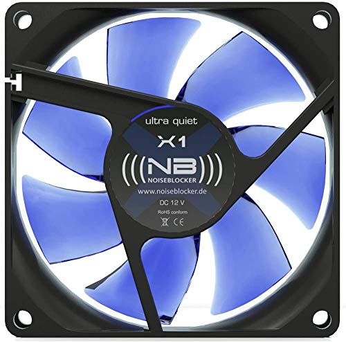 Noiseblocker PC Gehäuselüfter 80mm BlackSilent Fan XC1 - PC Lüfter 80mm mit Silent Wings - Die Maximale Lautstärke Beträgt nur 21dB (A) und Airflow von 35,7 m³/h von Noiseblocker