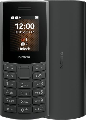 Nokia 105 4G Edition (2023) Dual-SIM-Handy, 1,8 Zoll Display, 1450 mAh Akku, 48 MB RAM, 128 MB ROM, erweiterbarer Speicher, 3,5 mm Kopfhöreranschluss, FM-Radio, Farbe: von Nokia