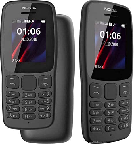 Nokia 106 All Carrier 4 GB Dual SIM 2018 Dunkelgrau mit LED-Taschenlampe – FM-Radio – Telefon mit großen Tasten von Nokia