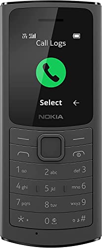 Nokia 110, 1,8 Zoll S30+ Feature Phone mit 4G Volte Konnektivität, bis zu 32 GB externer Speicher, 1020 mAh Abnehmbarer Akku, Kamera, FM-Radio (kabelgebundener und kabelloser Dual-Modus) - Schwarz von Nokia