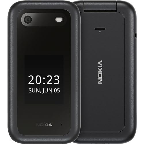 Nokia 2660 Flip Feature Phone mit 2,8"-Display, 4G-Konnektivität, Hörgerätekompatibilität (НАС), integrierter Kamera, MP3-Player, kabellosem UKW-Radio und klassischen Spielen (Dual SIM) - Schwarz von Nokia