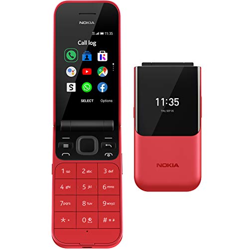 Nokia 2720 Flip Klapphandy (7,1cm (2,8 Zoll), 4GB Interner Speicher, 512MB RAM, Dual-SIM, KaiOS) rot von Nokia