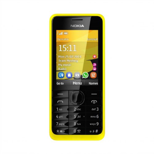 Nokia 301 2.4" 100.5g Schwarz, Gelb (Generalüberholt) von Nokia