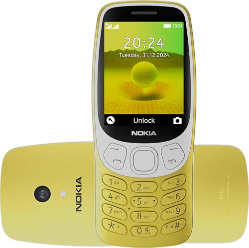Nokia 3210 Gold – Handy 4G – Eine Legende der Telefonie in moderner Version, großes 2,4 Zoll Display, bequeme Tastatur, 2 MP Kamera, FM-Radio, Taschenlampe, Bluetooth von Nokia