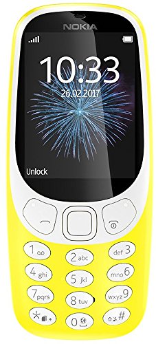 Nokia 3310 2G Mobiltelefon (2,4 Zoll Farbdisplay, 2MP Kamera, Bluetooth, Radio, MP3 Player, Single Sim) gelb von Nokia