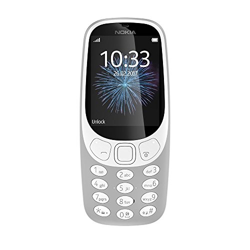 Nokia 3310 2G Mobiltelefon (2,4 Zoll Farbdisplay, 2MP Kamera, Bluetooth, Radio, MP3 Player, Single Sim) grau von Nokia