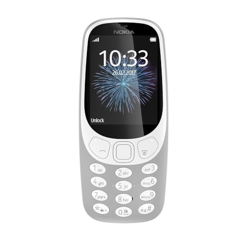 Nokia 3310 2G Unlocked Mobiltelefon (2,4 Zoll Farbdisplay, 2MP Kamera, Bluetooth, Radio, MP3 Player, Dual Sim) retro grey von Nokia