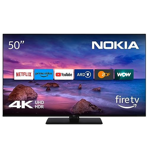 Nokia 50 Zoll (126 cm) mit integriertem Fire TV (4K UHD, WLAN, HDR, Triple Tuner DVB-C/S2/T2, Netflix, Prime Video, YouTube, Disney+) - UNE50AV310I - 2022 von Nokia